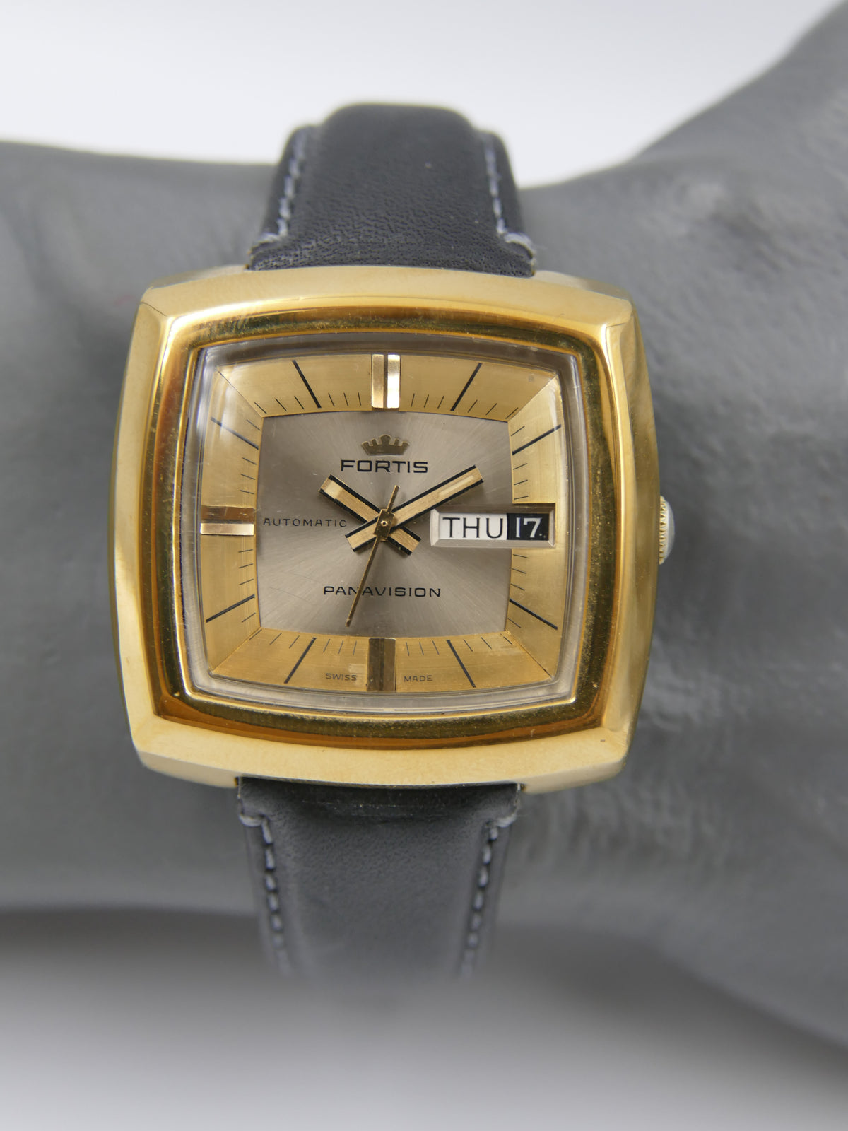 70s vintage watch mens Fortis Panavision ref 6252 TV Automatic AS 1876 Serviced